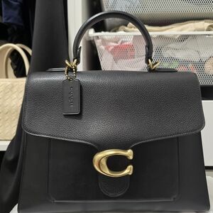 Coach Black Satchel with Gold Accent